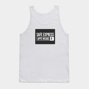 Secure Coding Safe Express Apps Wears Helmet Black Background Tank Top